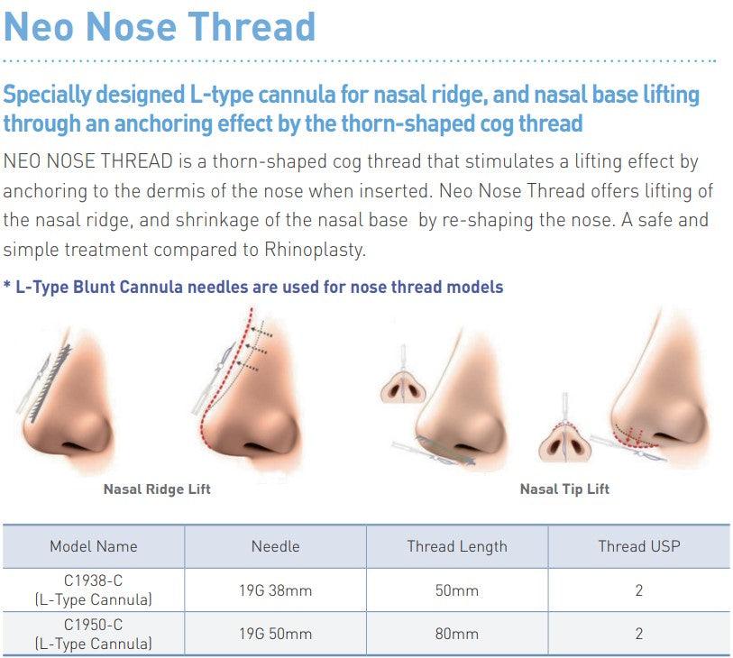 Neo Cog Thread Lifting - Cog Nose PDO L-Cannula (Unidireccional)