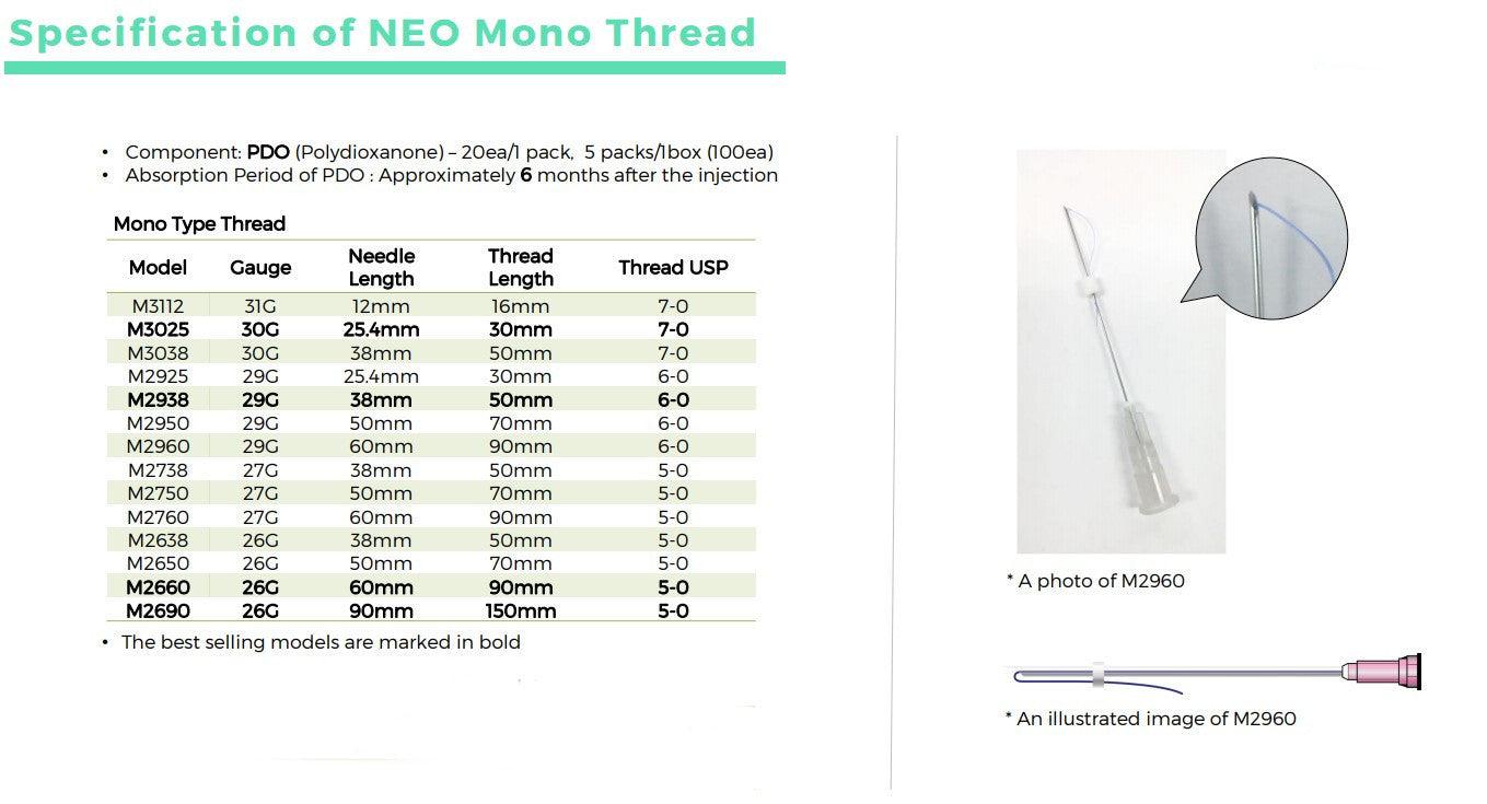 Neo Mono Thread Lifting - Mono PDO 26G~31G