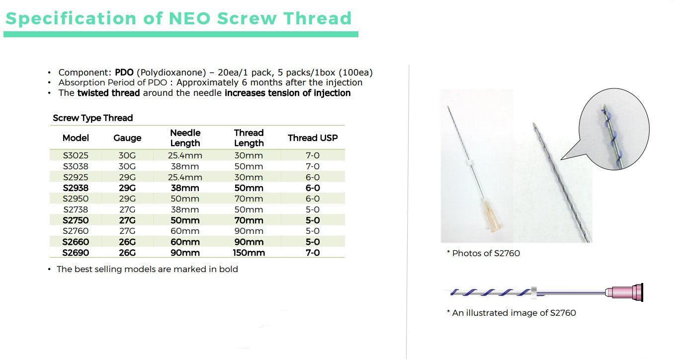 PCL Neo Screw Thread Lifting -  Screw PCL 26G~29G